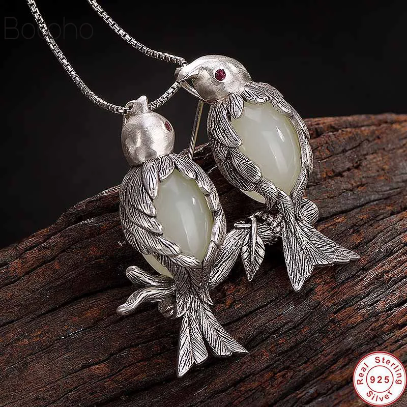 Женская Брошь из серебра 100% пробы с нефритом|Шармы| |