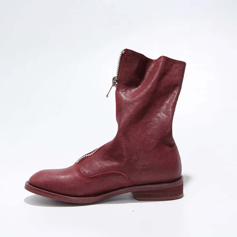 Сапоги Vangull женские из натуральной овечьей кожи до середины икры модная