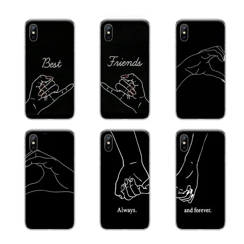 Чехол для телефона влюбленных девушек Bff Best Friends iphone 4 4s 5 5S SE 2020 5C 6 6S 7 8 plus X XS XR 11 PRO MAX