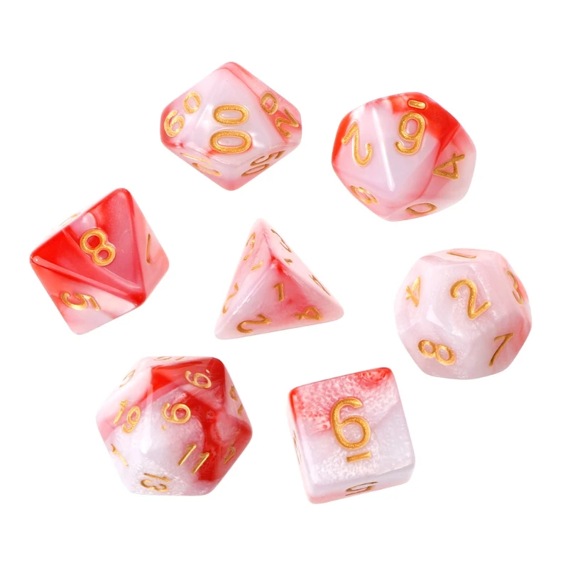 7 шт./компл. акриловые многогранные кости для TRPG настольной игры Подземелья и