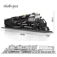 2021 new railway classic steam locomotive train railways railroad track kits building blocks simulation model bricks toy gift