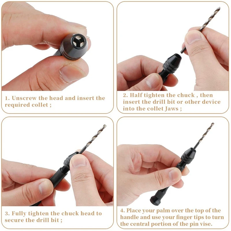 

Hand Drill Bits Set Pin Vise Hand Drill 21 Pcs Mini Twist Drill Bits and 10 Pcs PCB Mini Drill Bits with 100PCS Screws
