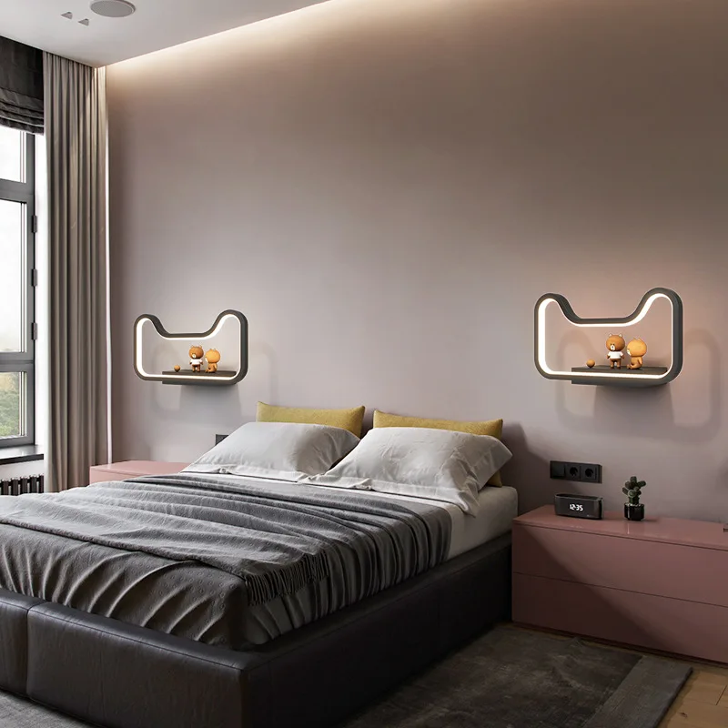 

Simplicity Aisle Wall Lamp Modern Bedroom Bedside Living Room Led Light Super Bright Creative Storage Kitchen Fixtures