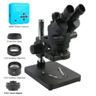 Тринокулярный стереомикроскоп 7X-45X 3,5x-90X с мультифокальным увеличением, 2K 38MP HDMI USB видеокамера 0,5x 2X, Вспомогательный объектив для ремонта