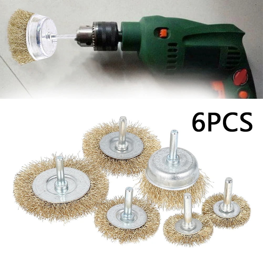 6 шт гофрированные проволочные чашки колеса набор кистей грубая гофрированная