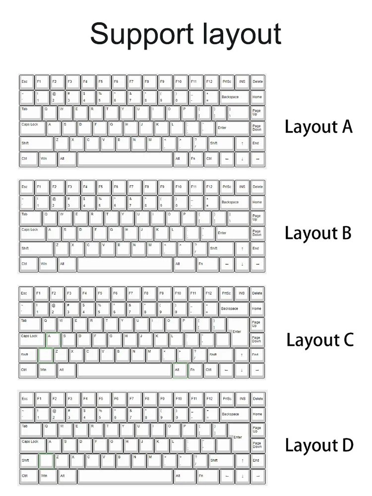 70% раскладка Type-c Горячая замена QMK RGB печатная плата для механической клавиатуры