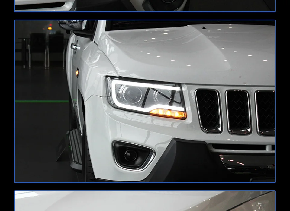 AKD автомобильный Стайлинг для Jeep Compass фары 2011- компас светодиодный фонарь светодиодный DRL Биксеноновые линзы Высокий Низкий луч парковка
