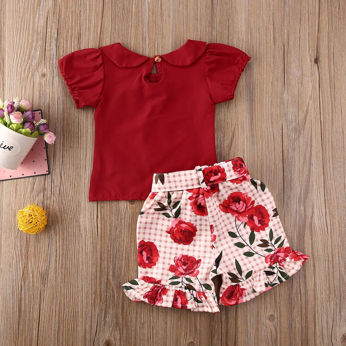 Лето 2020 одежда для малышей топ на День святого Валентина маленьких девочек