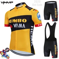 2020 new jumbo visma cycling team jersey 19d bike shorts suit ropa ciclismo mens summer pro bicycle maillot pants clothing