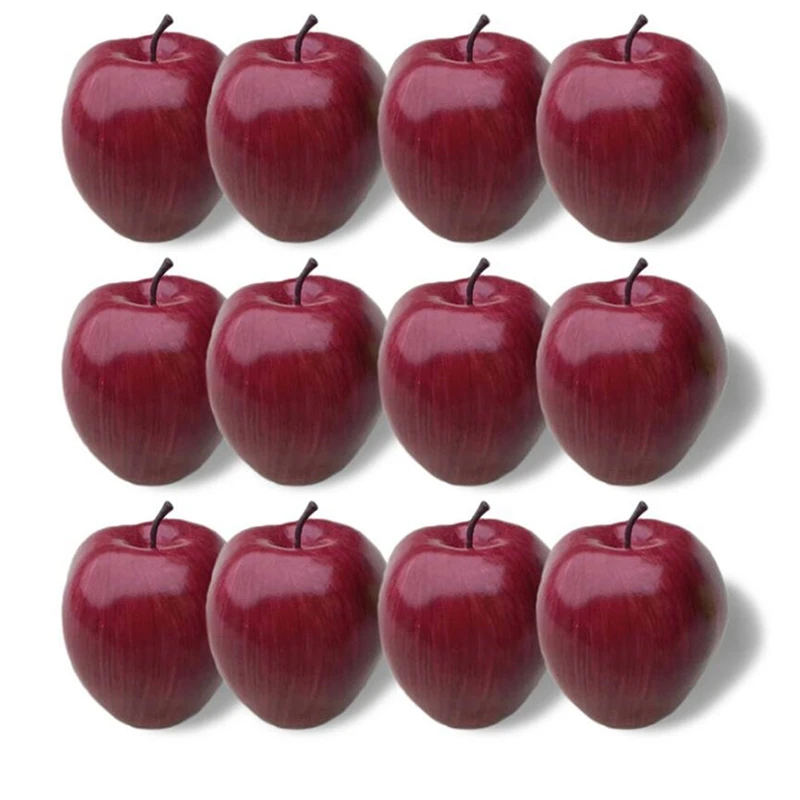 Искусственные яблоки красные вкусные фрукты для кухни домашние продукты Декор