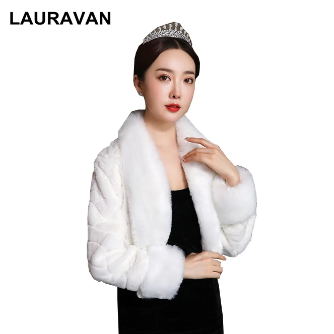 Свадебные аксессуары свадебное болеро из искусственного меха с длинными