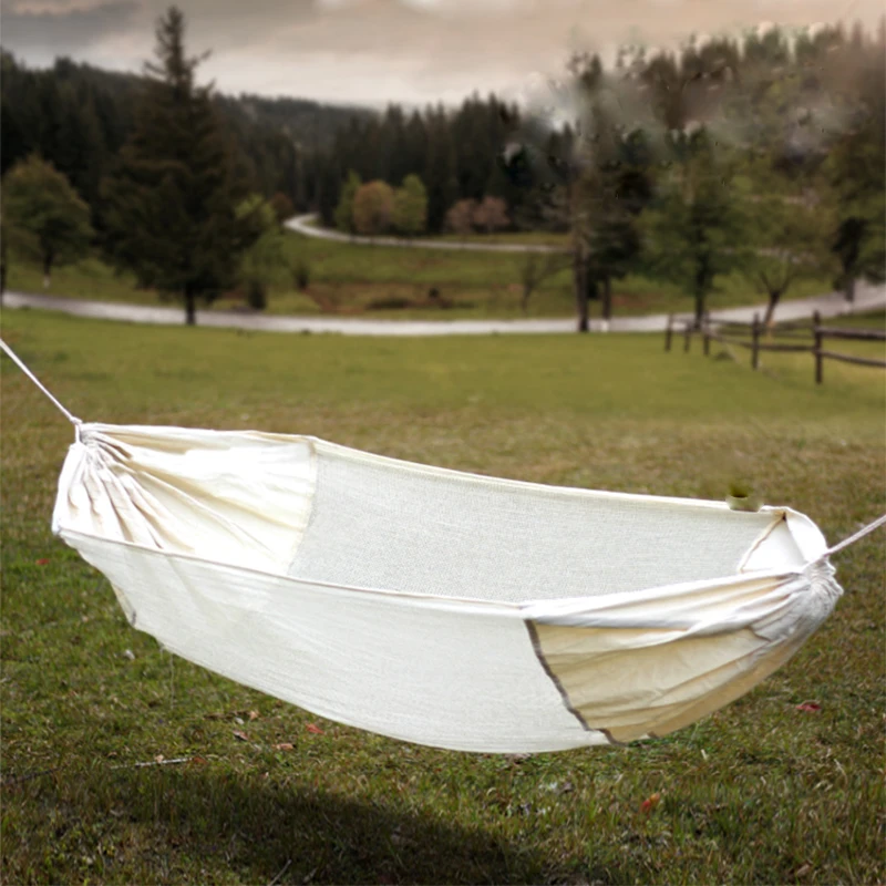

80/150 X 200 CM White Cotton Fabric Hammock with Hanging Straps Portable Double/Single Adult Swing Chair for Outdoor Camping