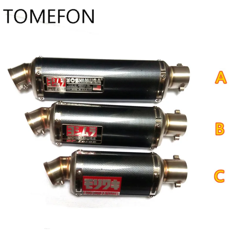 carbon B 51 мм Универсальный akrapovic Yoshimura Мотоцикл выхлопная труба, глушитель для KTM ATV Z750 Z800 Z1000 NINJA250 CBR CRF230 - Цвет: carbon B
