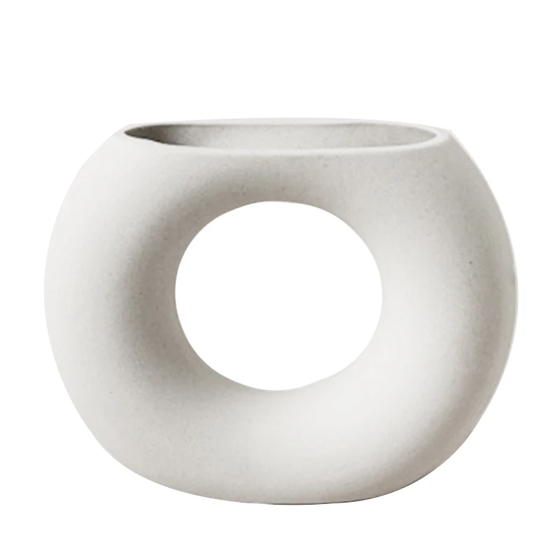 

Новая Геометрическая керамическая ваза, домашние украшения, керамический цветочный горшок, засушенные цветы, композиция для гостиной, креа...