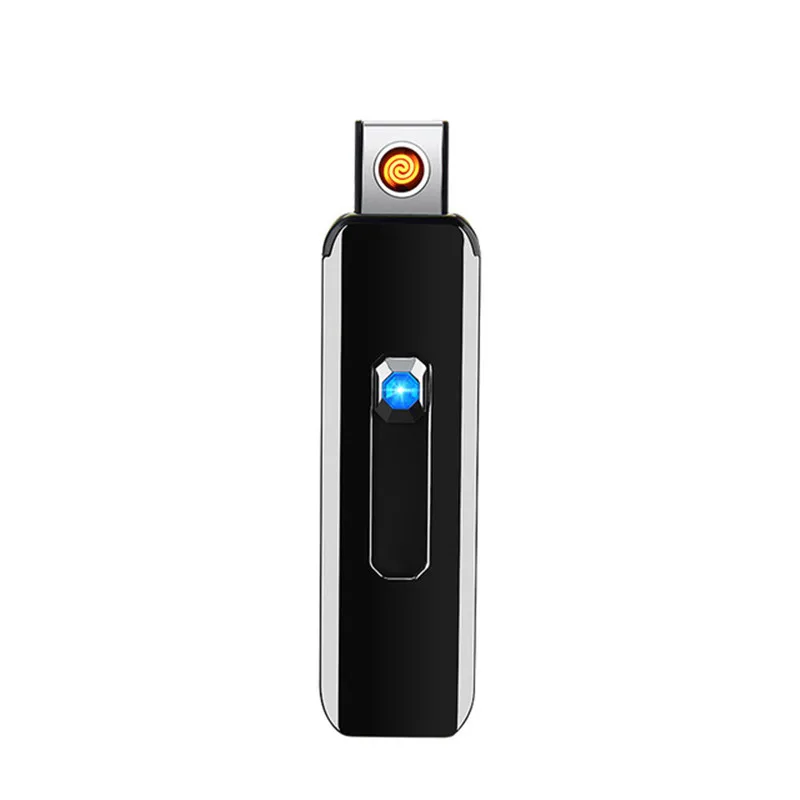 USB push button double-side charging lighter electronic windproof cigarette lighter Charging ultra-thin cigarette lighter