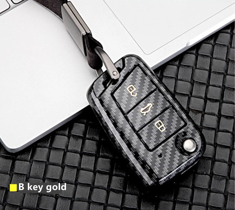 Автомобильный чехол для ключей из углеродного волокна держатель Skoda Octavia A5 Kodiaq Yeti