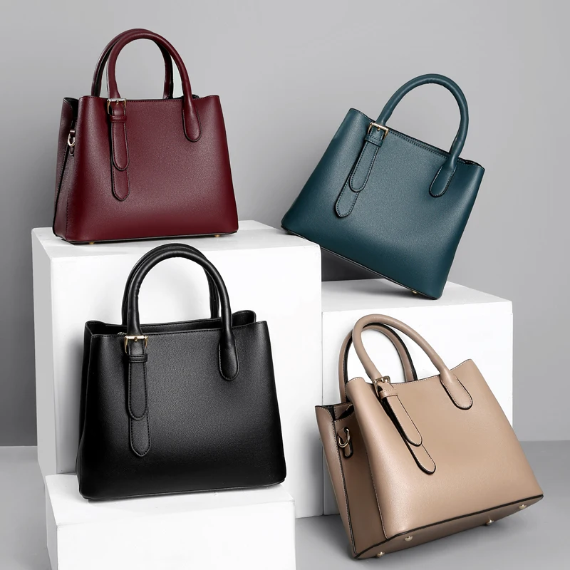 

Large-capacity portable female bag new trendy wild temperament mother bag middle-aged soft leather shoulder bag