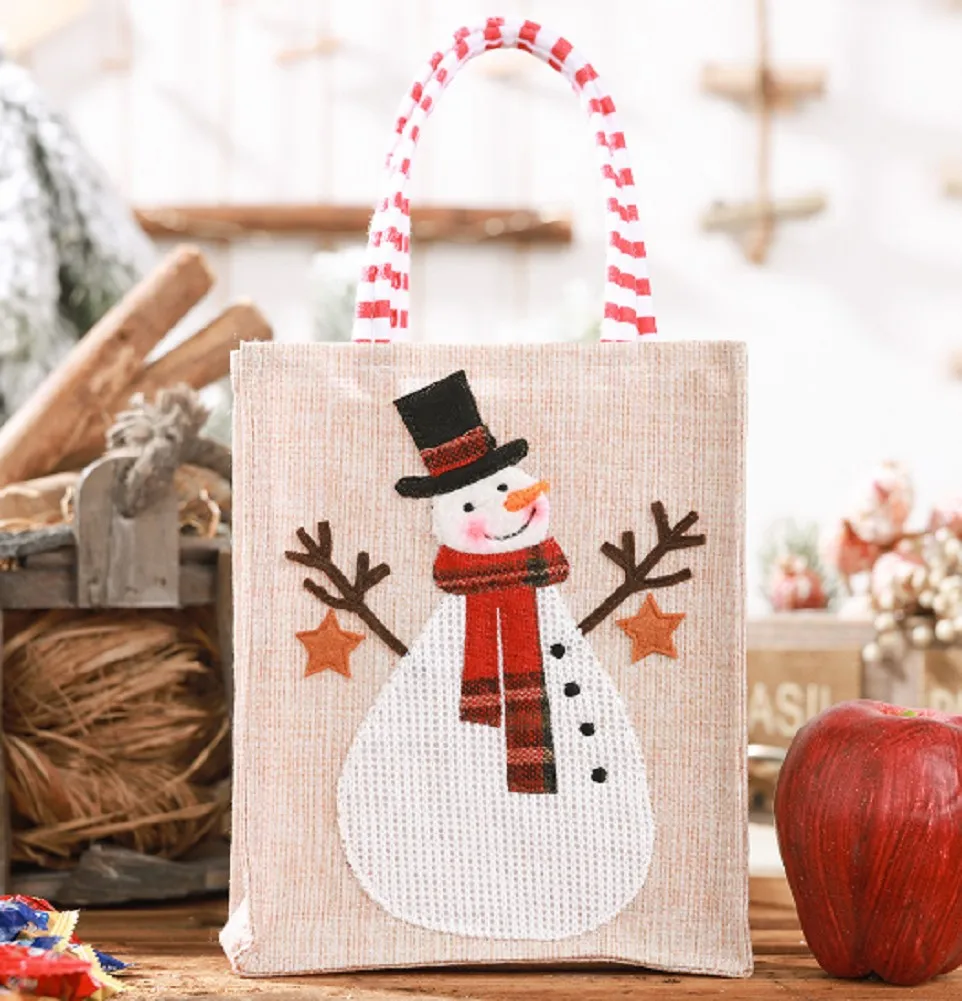 Snowman Новые рождественские носки Санта-Клауса, Подарочный пакет конфет, висячие украшения, вечерние рождественские украшения для дома - Цвет: Snowman