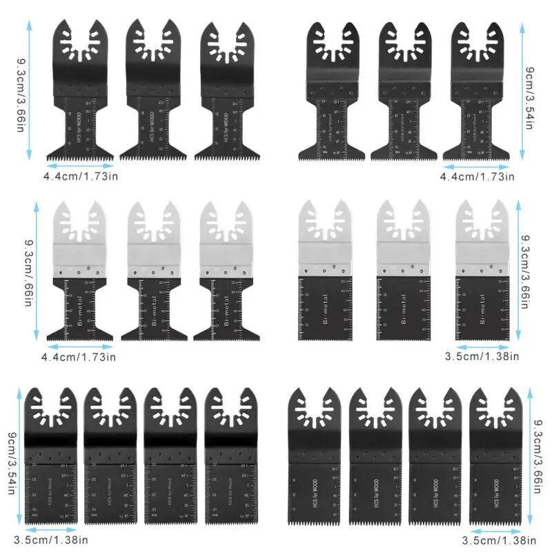 20 шт./компл. Осциллирующий многоинструментный биметаллический пильный диск для