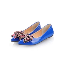 women flats fashion pointed toe ladies shoes cute bow slip on casual flat shoes ballerina flats blue red black size 32 33 42 43