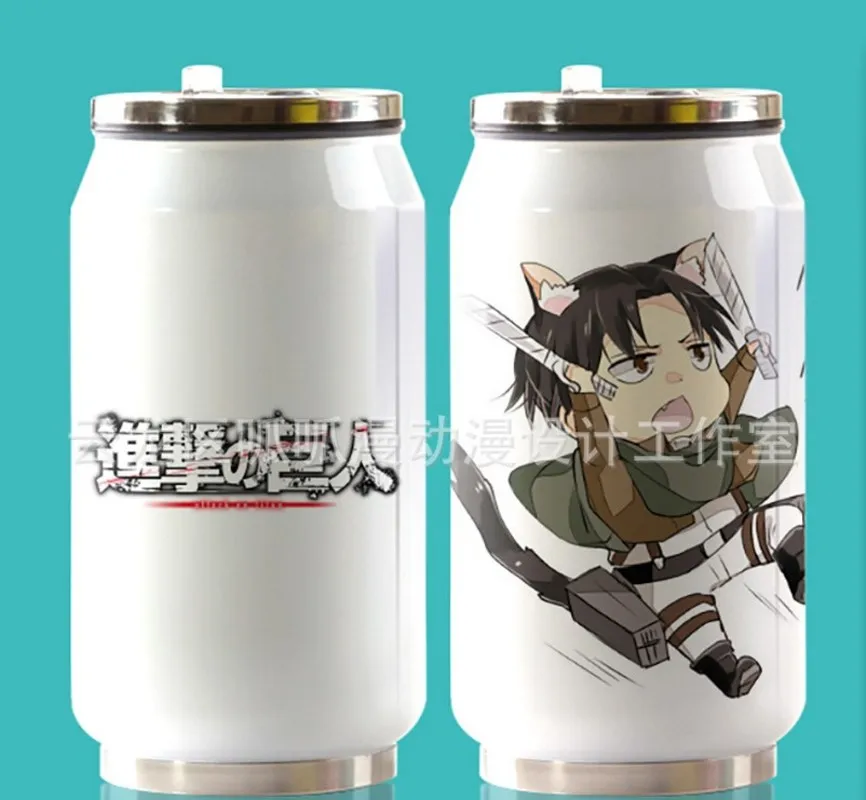 

HOT Anime Attack on Titan Cup Around Vacuum Cup Stainless Steel Zip-top Can Water Bottle Insulated Cup