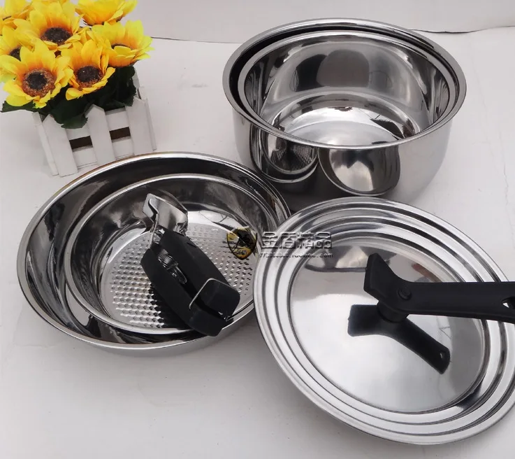 Outdoor Jacketed Kettle Stainless Steel Portable Pot Camping Supplies Coying Utensils Picnic Set Tableware Travel | Спорт и