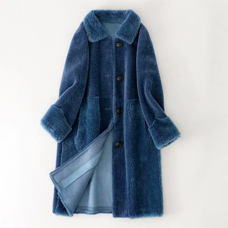 Женская Шуба из искусственной замши утолщенная теплая шуба натурального меха