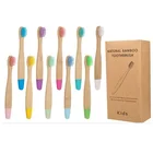 Деревянные Зубные щетки, 10 шт.компл., новый дизайн, разноцветные, экологически чистые, с мягкой щетиной, с древесным углем, бамбуковые зубные щетки для детей