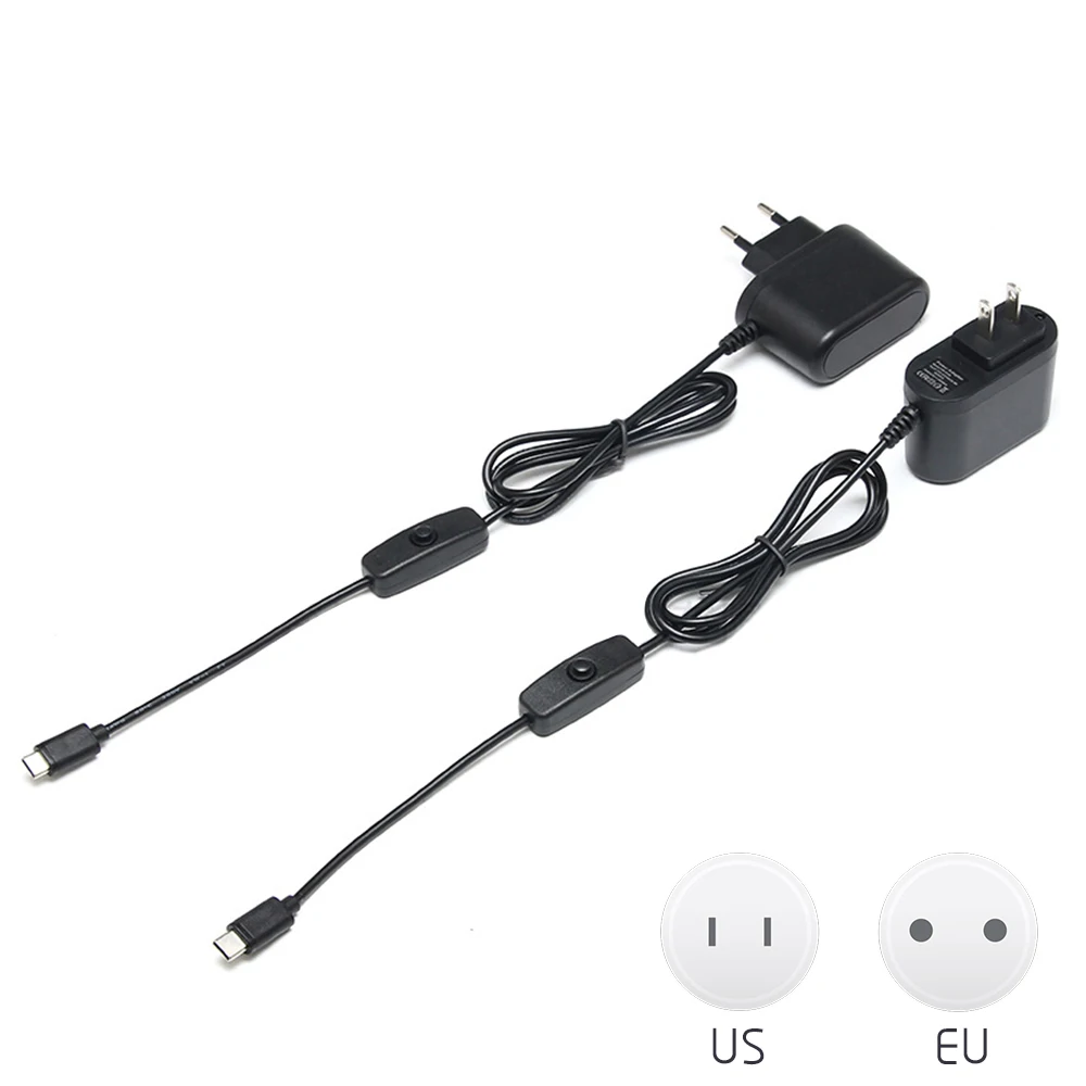 Для Raspberry Pi 4 adaptateur d'alimation 5 V 3A тип-c alimation pour RPI 4 modille B EU US UK AU chargeur disponible