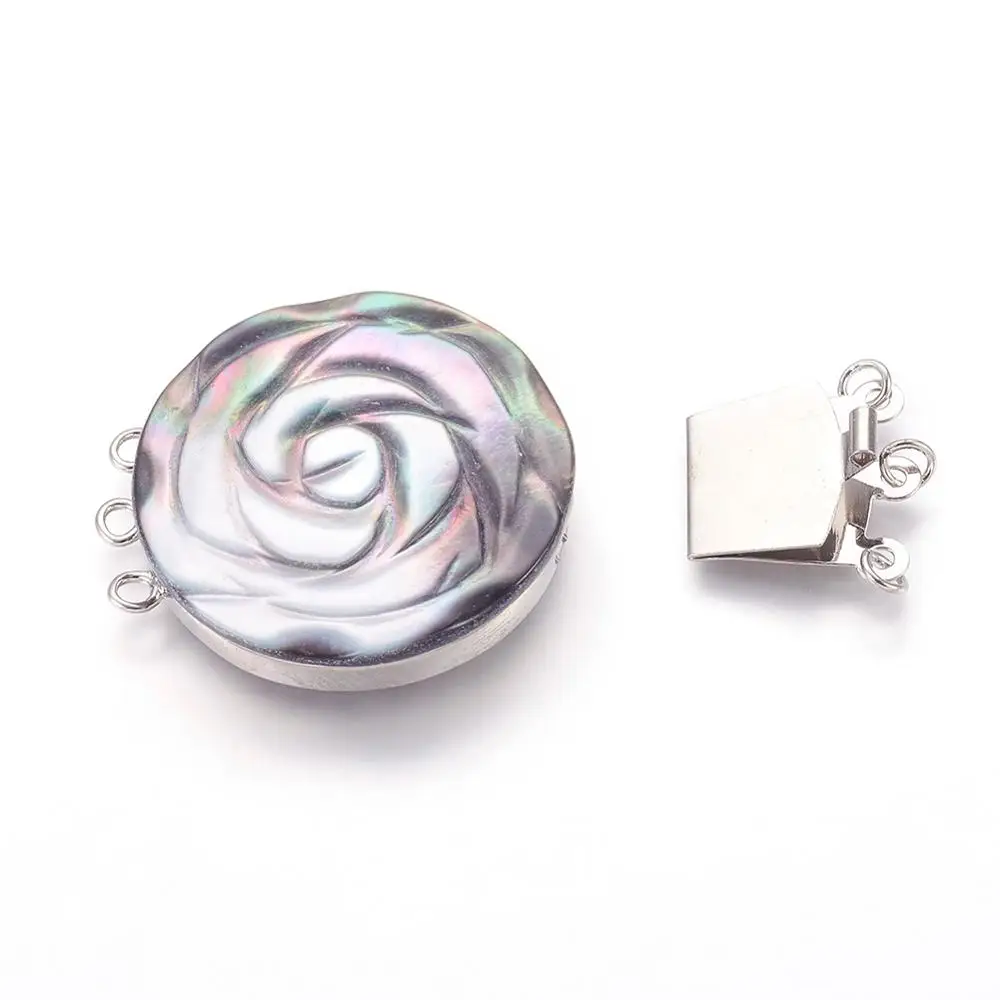 Застежка-ракушка многониточная с металлической латунной фурнитурой для