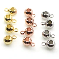 20pcs stainless steel rose gold pendant connectors bails spacer beads for jewelry making fit charms leather bracelet findings