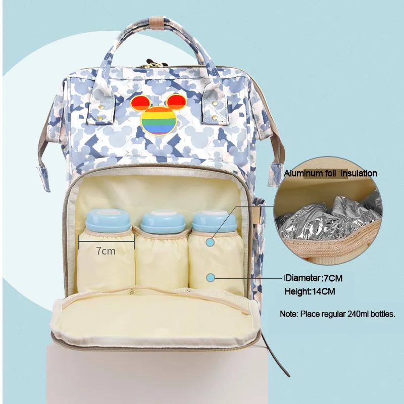 Disney Микки большой емкости водонепроницаемая сумка для подгузников термобутылка