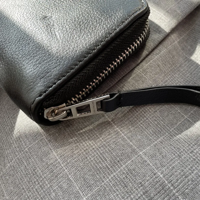 Женские черные мини-кошельки из натуральной кожи с украшением в виде крыльев