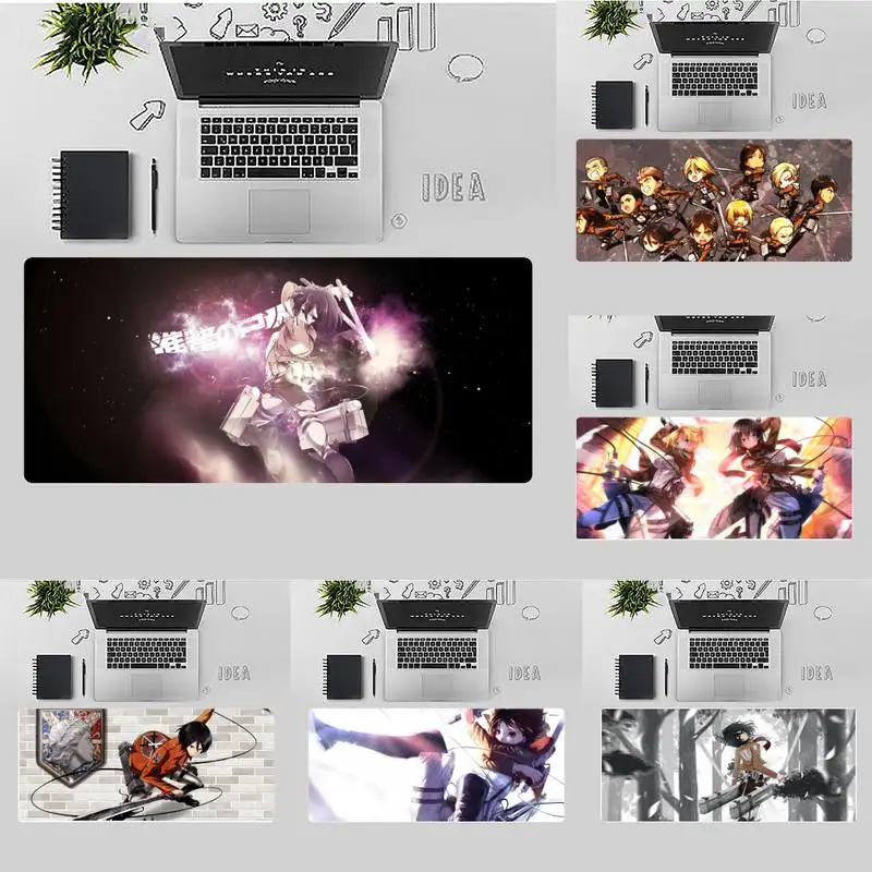 

Attack On Titan cartoon Customized Computer Laptop Anime Mouse Mat Desk gamer Large Mouse pad Mats Non-slip Laptop Cushion