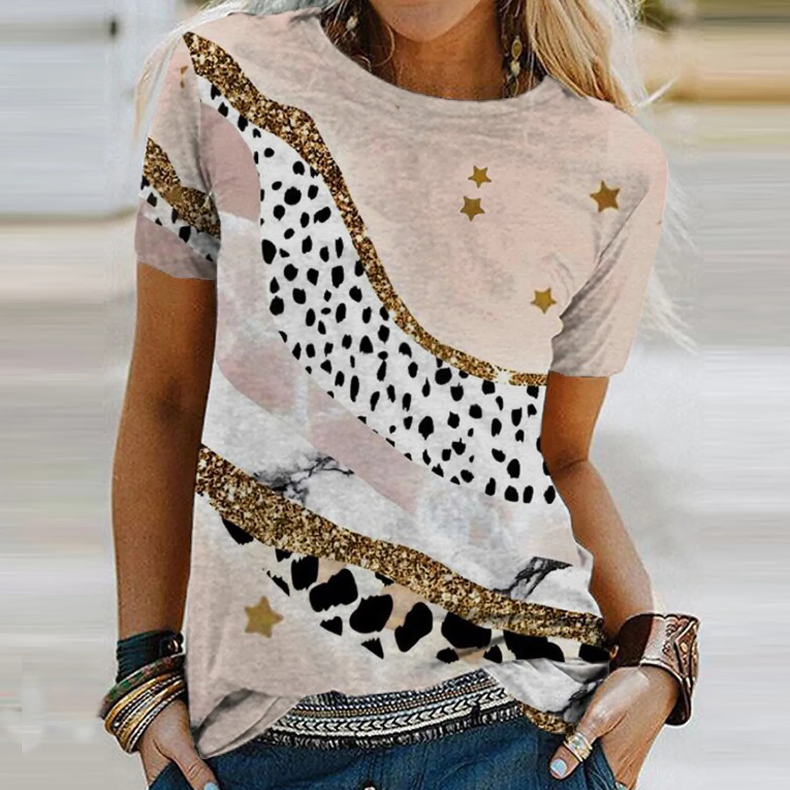 

Fashion Floral Print Blouse Pullover Ladies Silk Satin Blouses Plus Size Batwing Sleeve Vintage Print Casual Short Sleeve Tops
