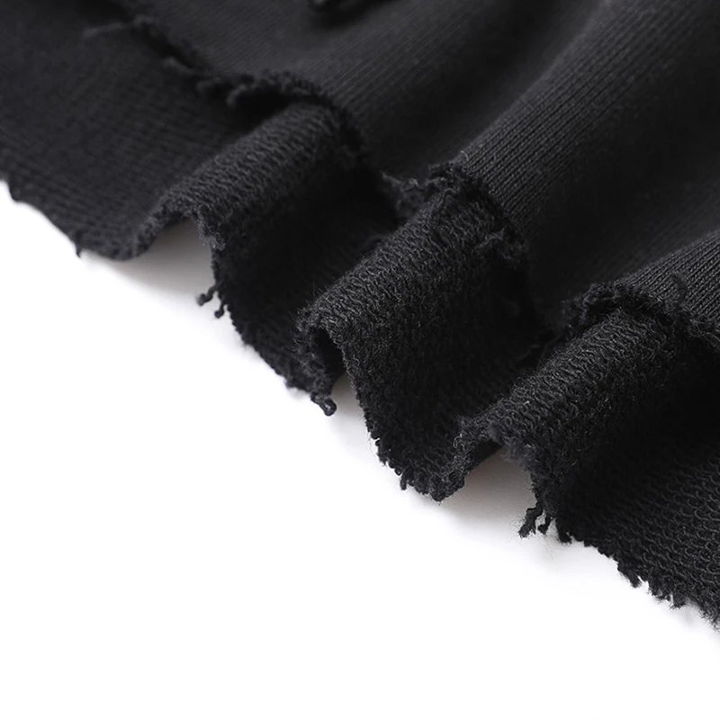 

Fit Black Loose Rhinestone Chains Sweatshirt New Hooded Long Sleeve Women Big Size Fashion Spring Autumn 2021 1DD1901