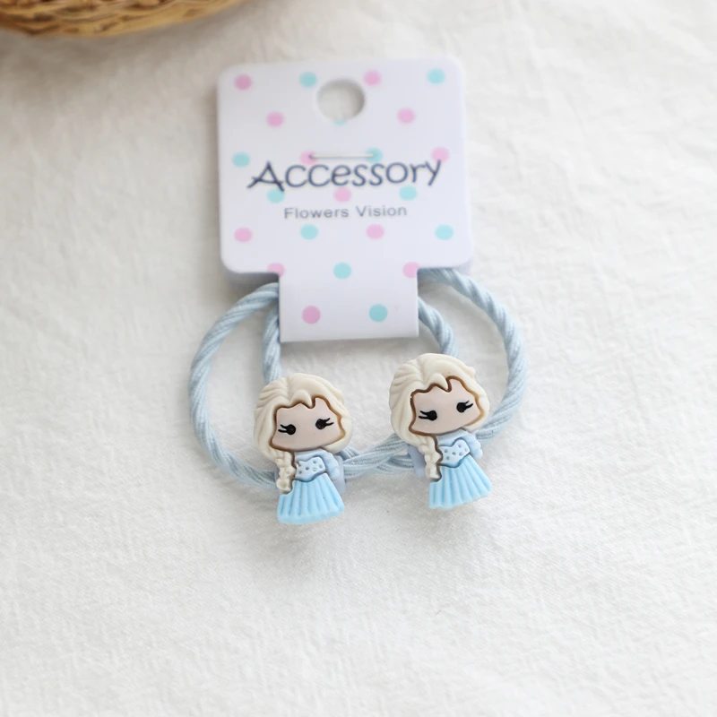 Hair Ropes C 2 шт. европейские американские принцессы BB заколки для волос Детские эластичные детские ленты для волос головной убор Детские веревки для волос аксессуары для волос для девочек - Цвет: Hair Ropes C