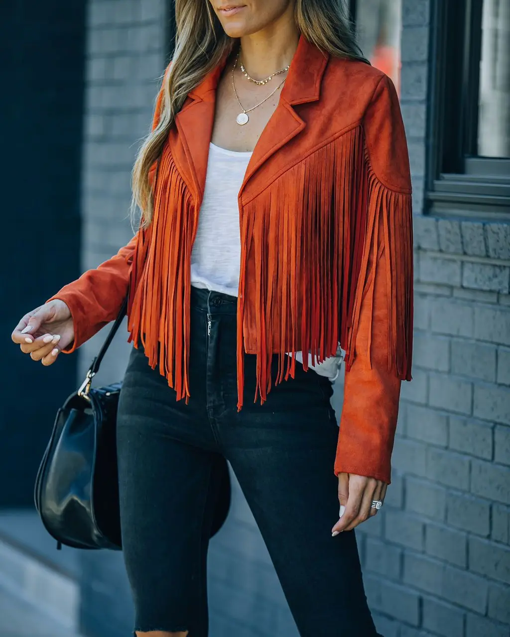 

Faux Suede Tassel Jacket Womens Vintage Lapel Long Sleeve Fringe Cropped Hippie Motor Biker Cardigan Outwears 2021 New