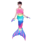 Платье-Русалка zeemeerminstaart, детская юбка, бикини, купальник для девочек с хвостом, романтичный летний купальник с шапкой, пляжный купальник для девочек