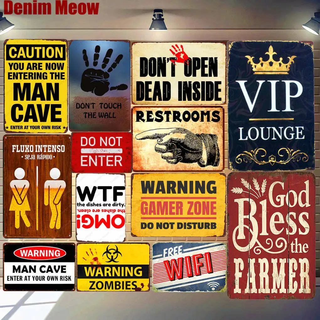 

Customizable VIP Lounge Tinplate Signboard Metal Home Decor Wall Art Car Shop Garage Bar Cafe Material Craft Bar Mural 30x20cm