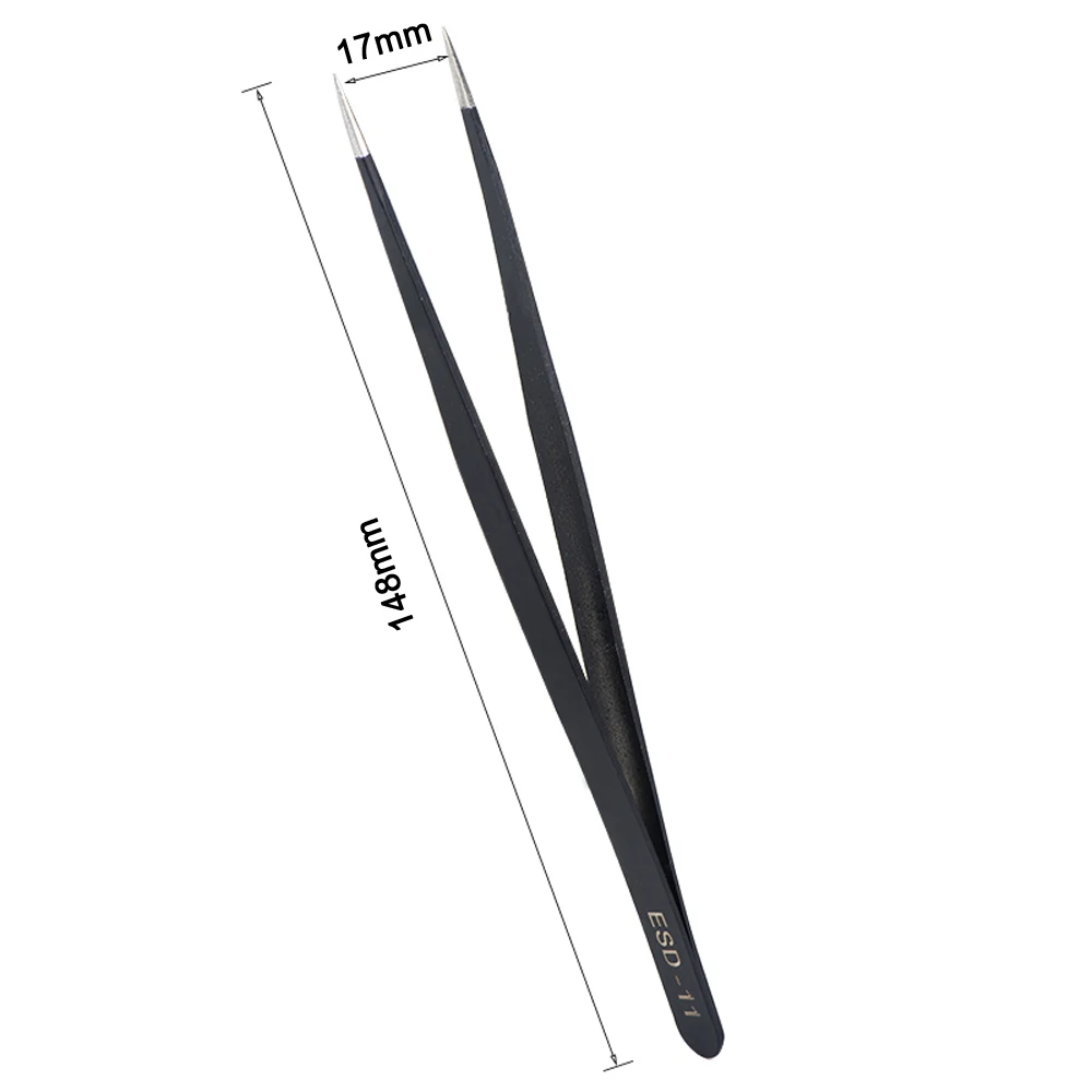 

ESD Industrial Tweezers Stainless Steel Ultra-precision & anti-static Eyebrow/Eyelash Tweezers Hand Tools Sets for Phone Repair