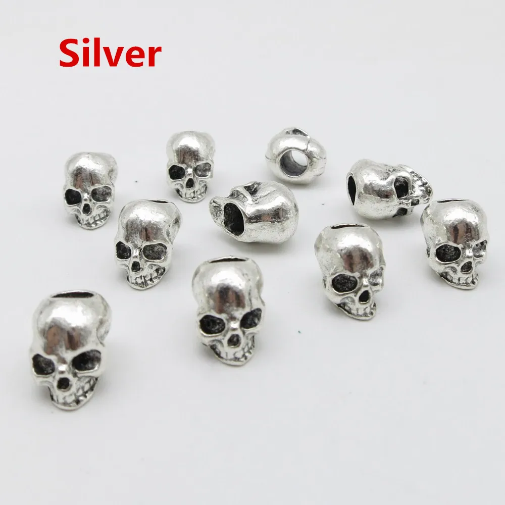 10 шт./упак. Викинги с черепом серебряная/бронзовая коса для волос dread борода