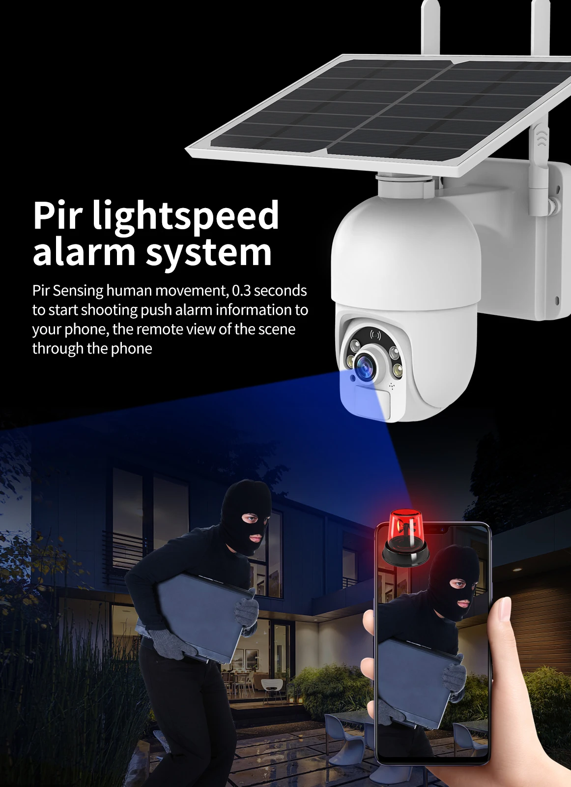 sdeter 1080p solar power wifi wireless outdoor ip camera rechargeable battery human detection solar surveillance cameras free global shipping