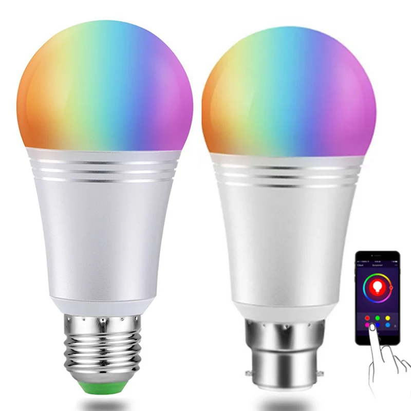 

LED WiFi Smart Bulb RGB+White+Warm Light Work With Alexa/Google Home85-265V App Remote Control Lamp E27/B22 7W tuya smart light
