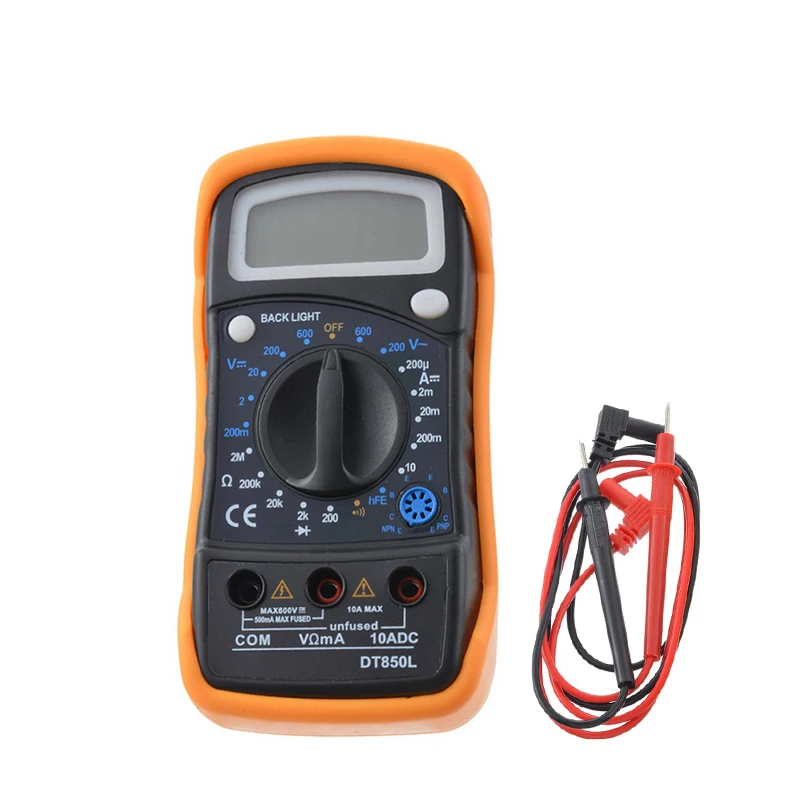 DT830L 1 шт. ZT98 цифровой мультиметры портативный AC/DC Амперметр Вольтметр Ом ЖК-дисплей с подсветкой мультиметр диодный и непрерывный тест - Цвет: DT830L