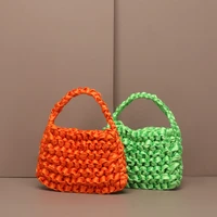 summer fashion kniting small woven crochet bag silk satin bag green bag mini bags for women 2021