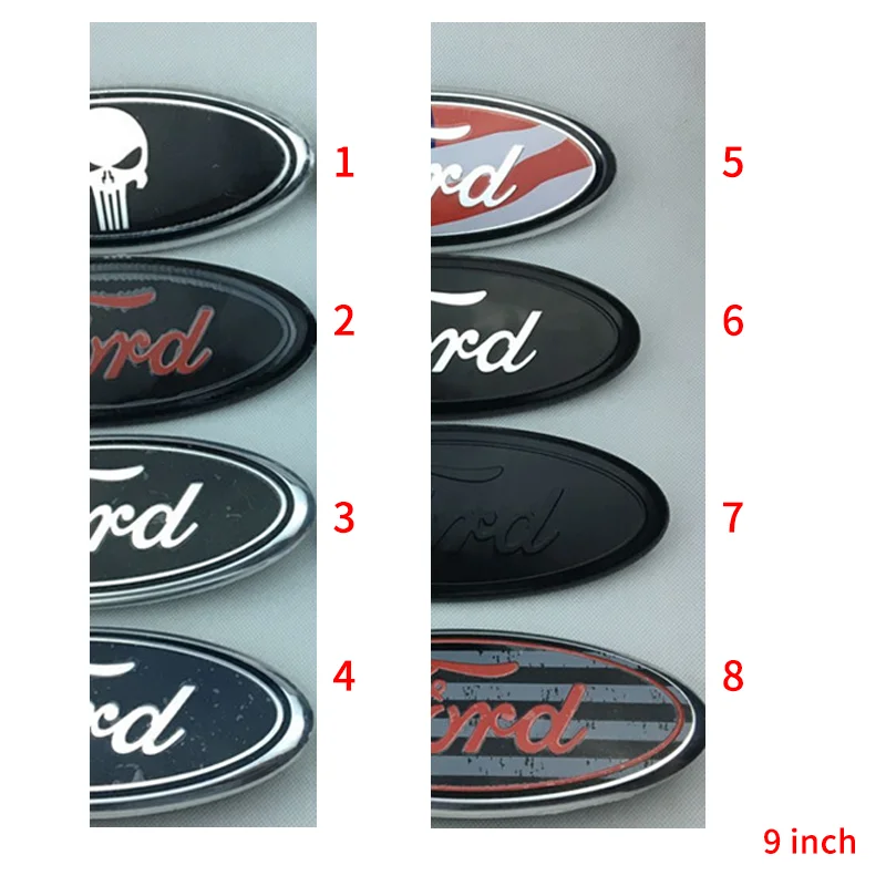 

7 Inch 9 Inch Car Exterior Front Hood Bonnet Emblem Badge Rear Trunk Sticker For Ford Skull F150 F250 Explorer Edge Accessories