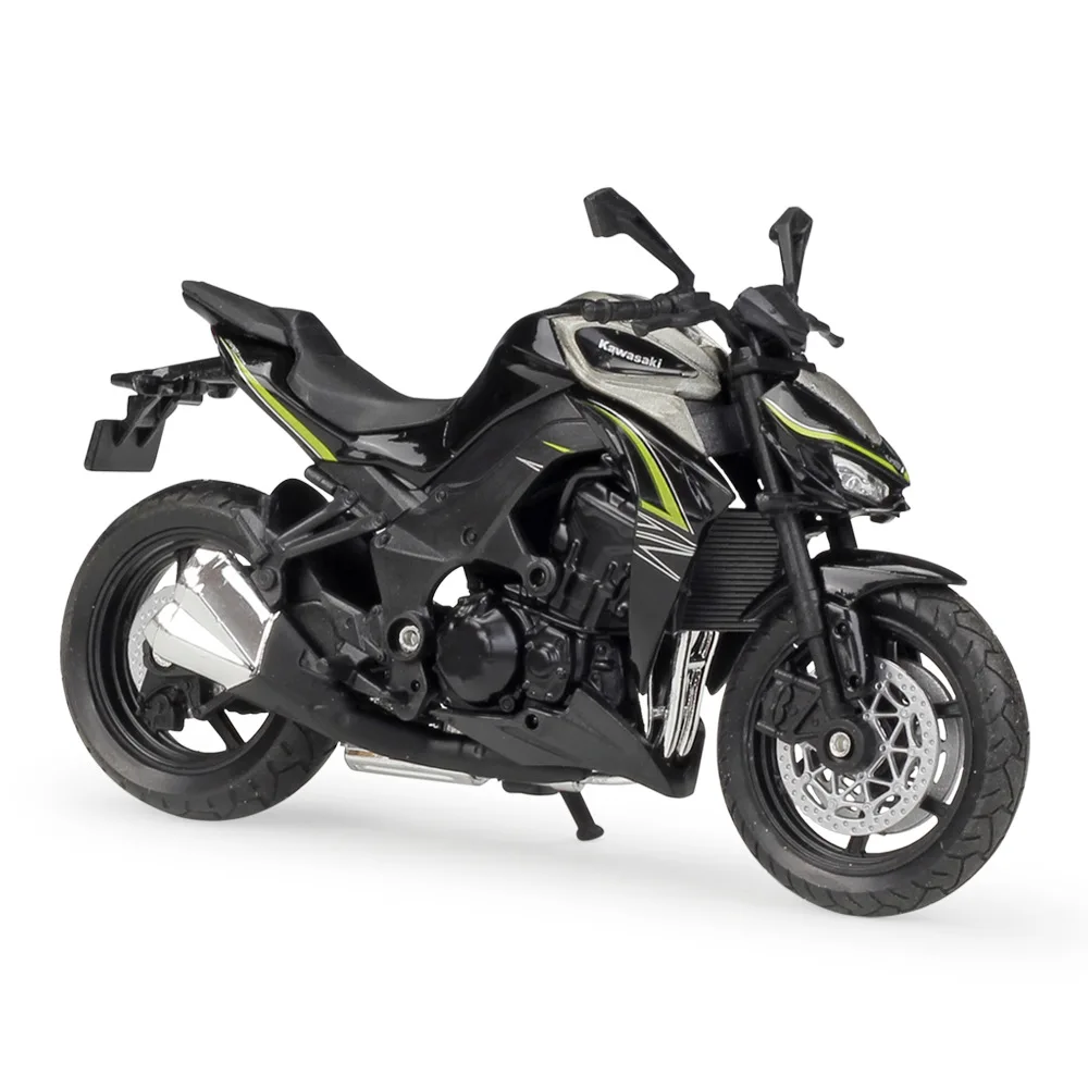 Модель мотоцикла Welly 1:18 2017, модель из сплава Kawasaki Z1000, модель мотоцикла, миниатюрная гоночная игрушка для коллекции подарков