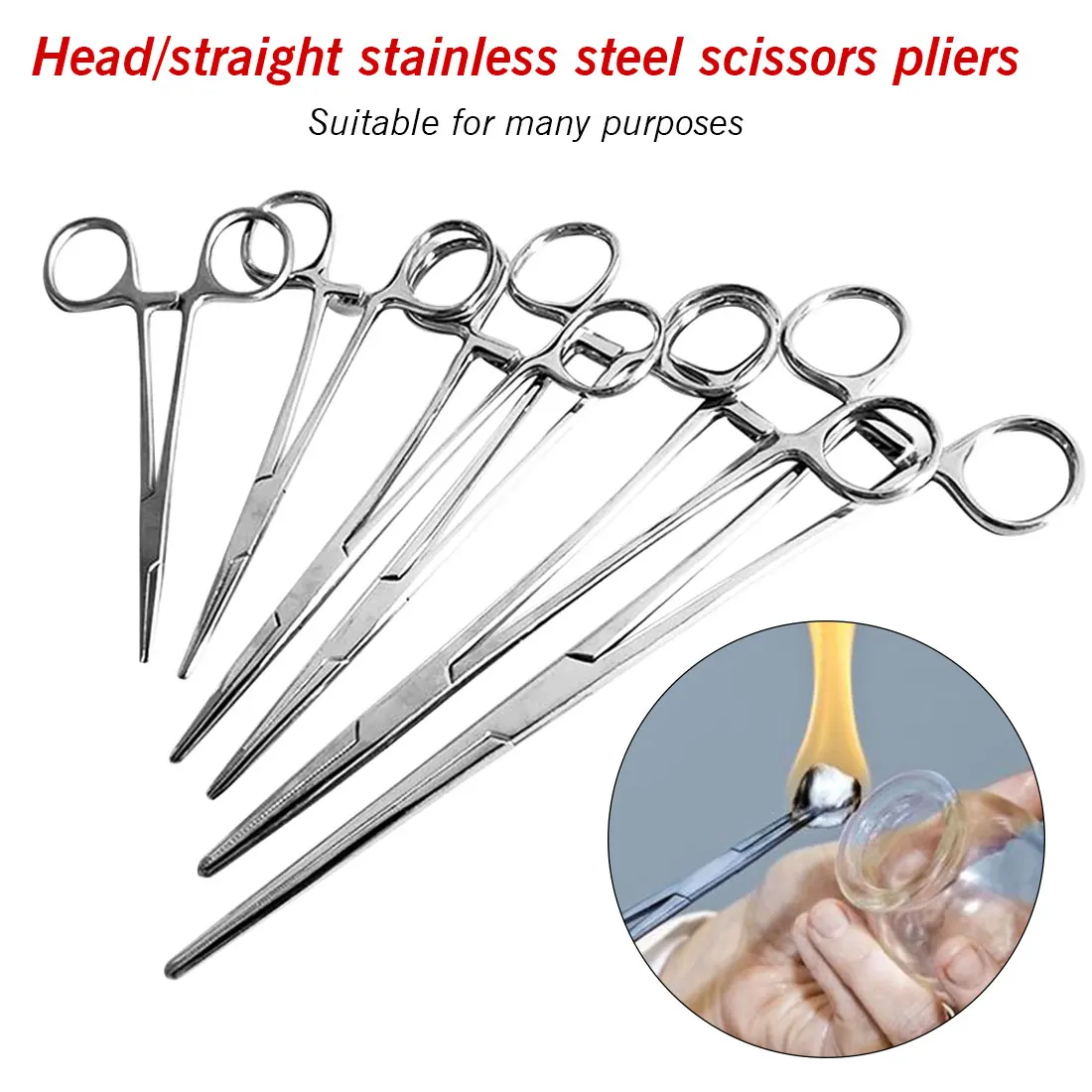 

Stainless Steel Hemostatic Clamp Forceps Surgical Forceps Surgical Tool kit Hemostatic Forceps Pliers Straight/Elbow Tips