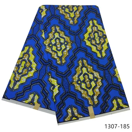 Latest Ankara Wax Fabric Guaranteed Real Wax 6yard/lot High Quality African Fabric Print For Sewing Dress 1307 - Цвет: 1307-185